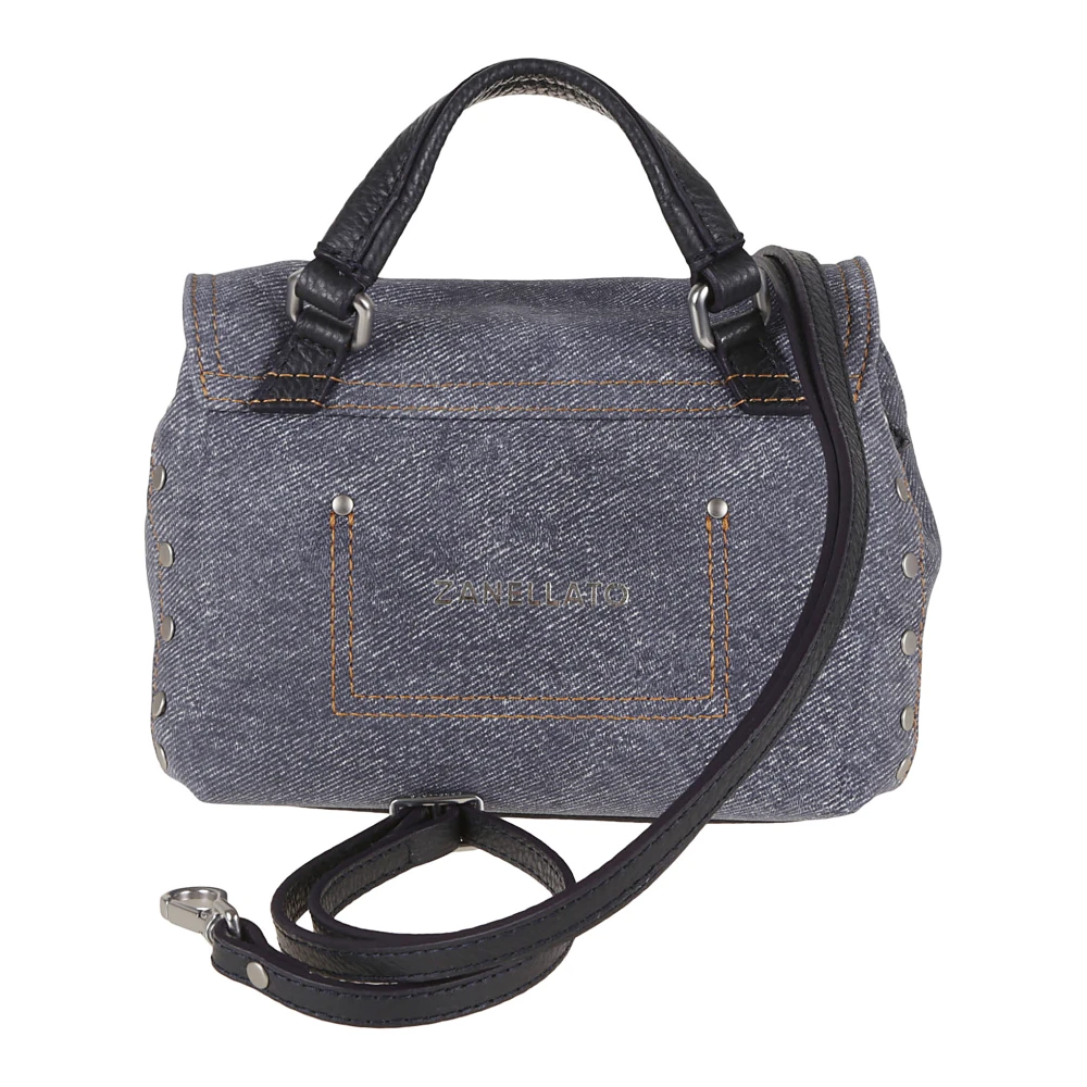 Zanellato Blauwe Leren Schoudertas Stijlvol Ontwerp Blue Dames