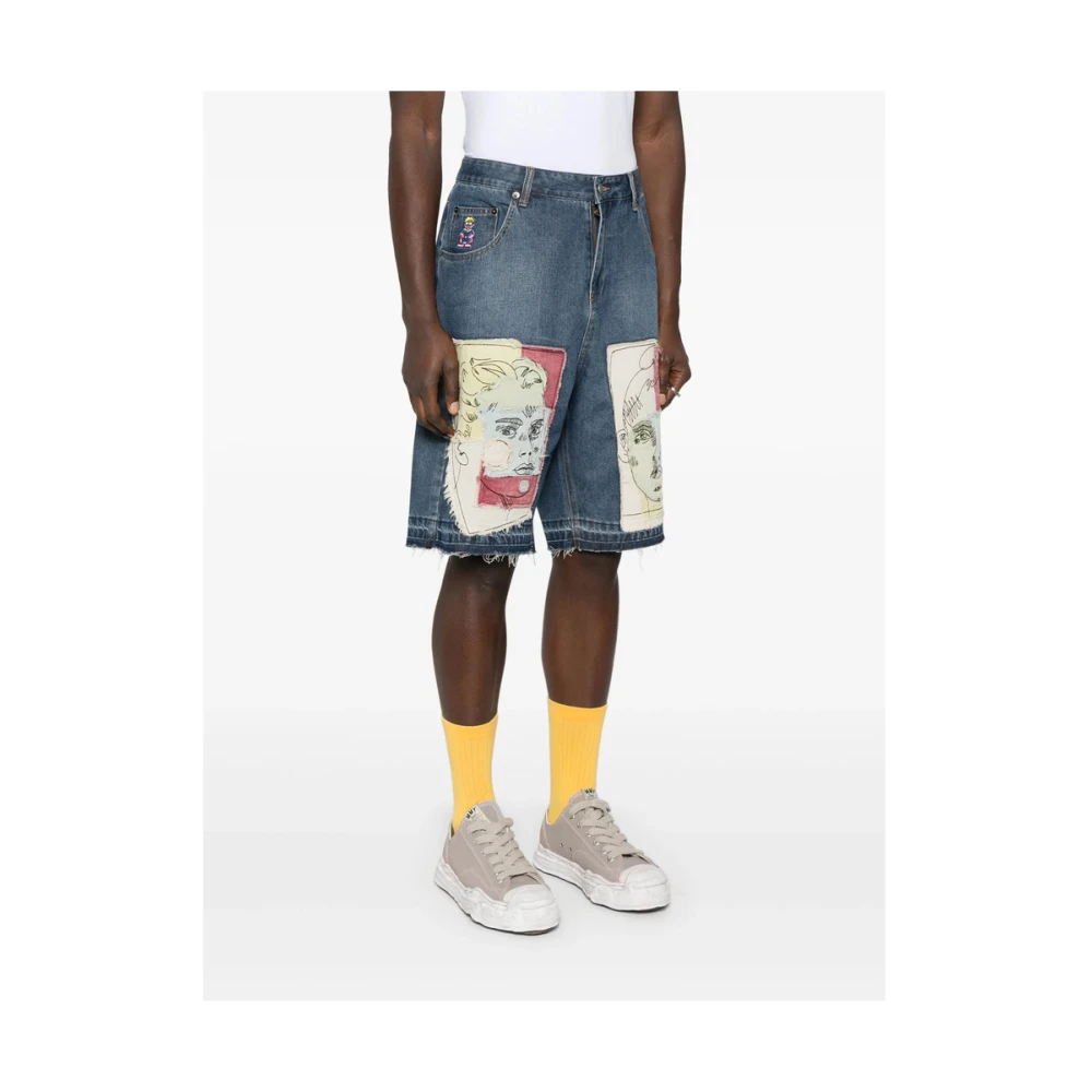 KidSuper Studios Ocean Blue Knoop-Front Jeans Blue Heren