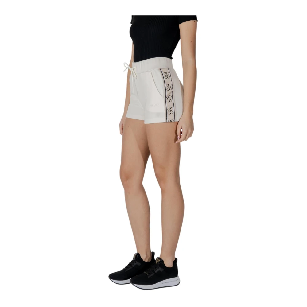 Guess Witte Lace-Up Shorts Katoen-Polyester Mix White Dames