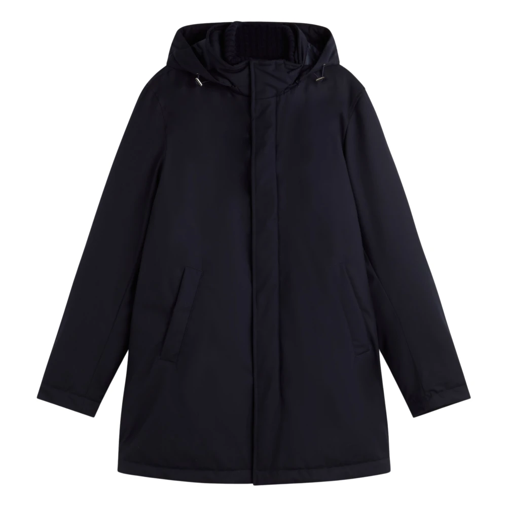 Herno Waterdichte Gevoerde Jas met Afneembare Capuchon Blue Heren