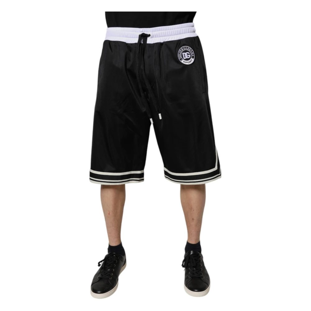 Dolce & Gabbana Men's Black/White Bermuda Sweatshorts Shorts