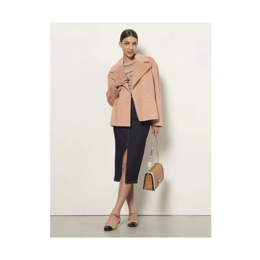 RINASCIMENTO Denim Midi Potlood Rok met Split Black Dames