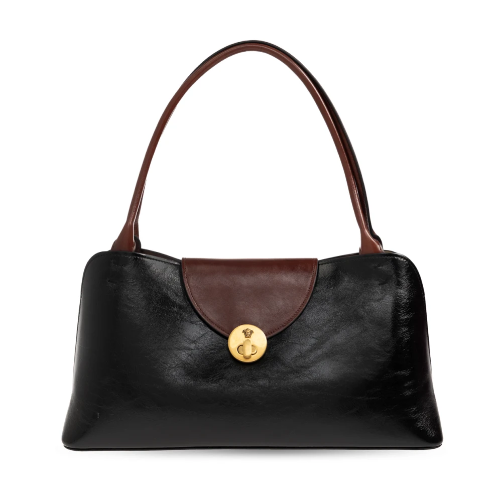 Versace Women's Black Vivian Medium Leather Bag - Shoulder Bags - One Size - Bags