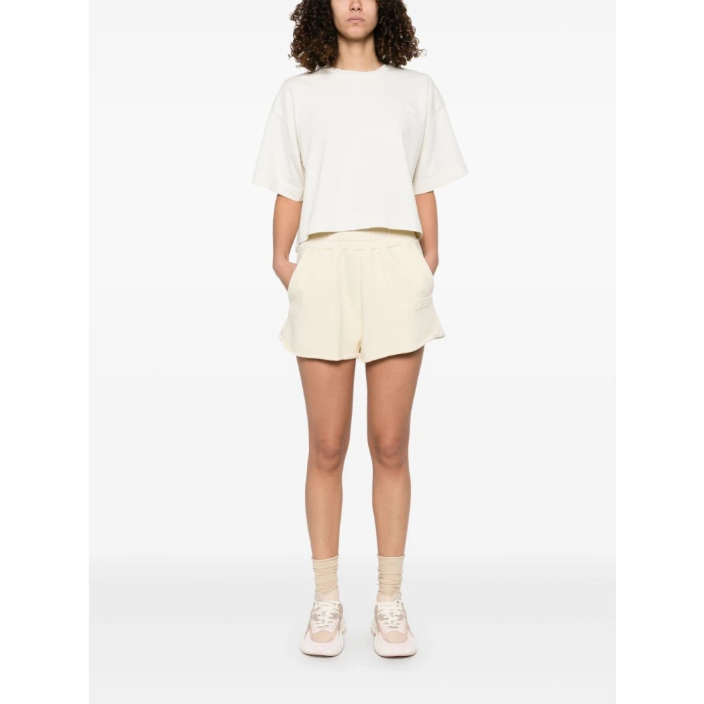 Autry Wit Crew Neck Logo Patch T-shirt White Dames