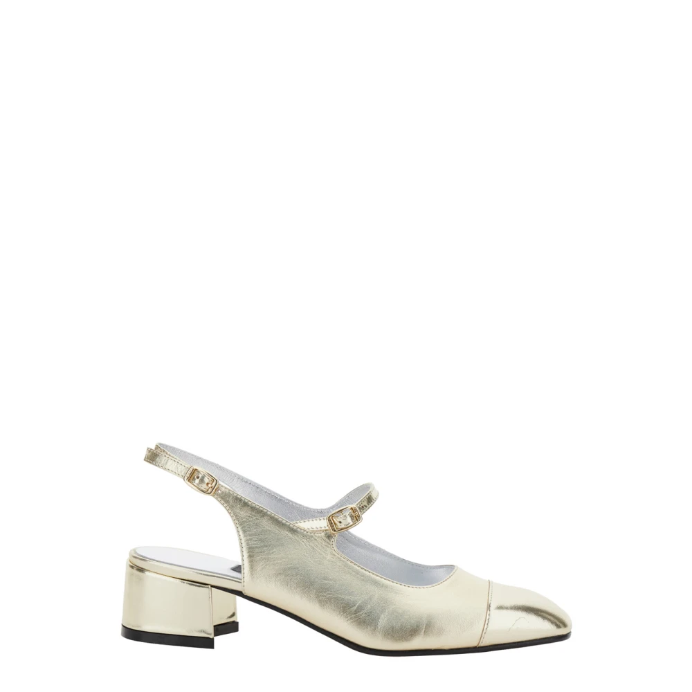 Carel Metallic Slingback Pumps in Lakleer Gray Dames