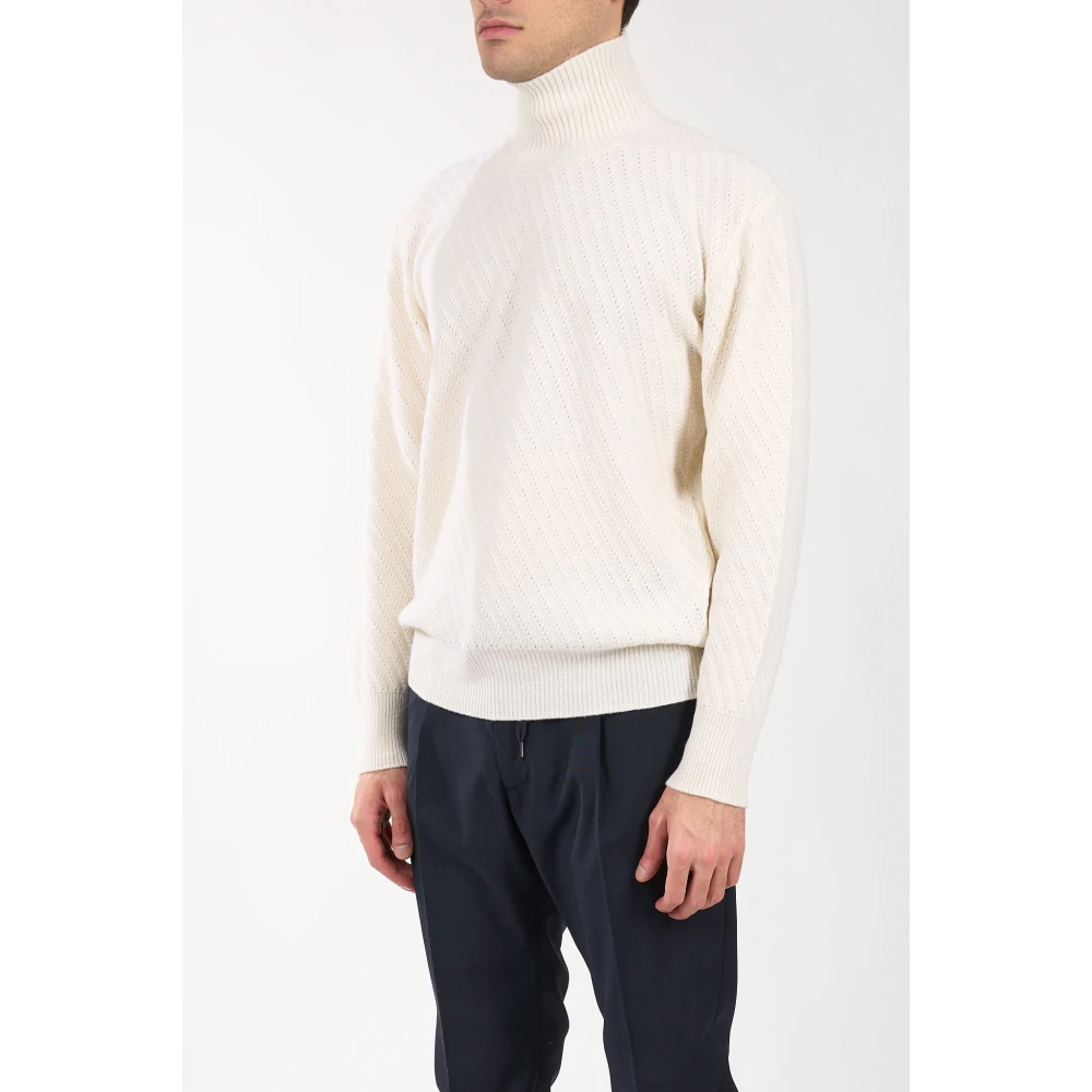 Paolo Pecora Geribbelde wollen coltrui Beige Heren