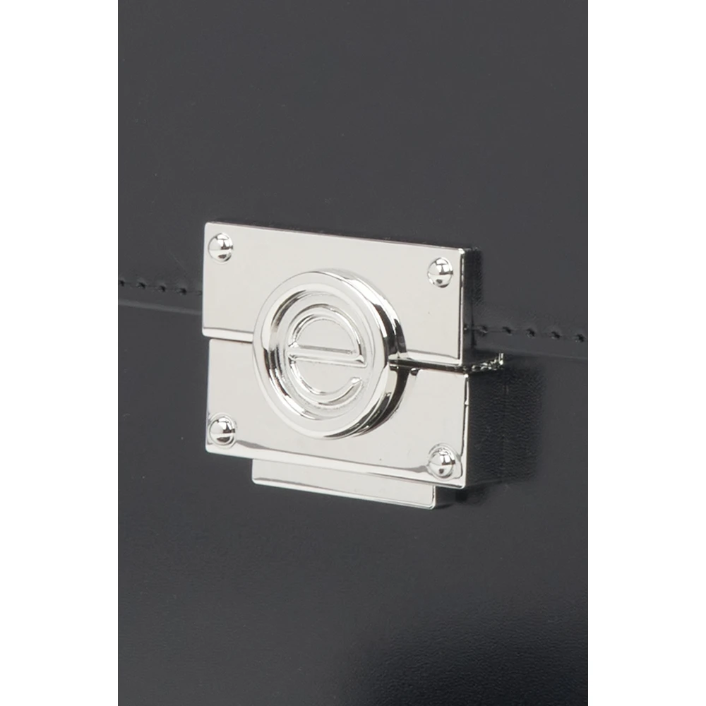 Estro Zwarte handtas voor vrouwen met zilveren hardware Black Dames