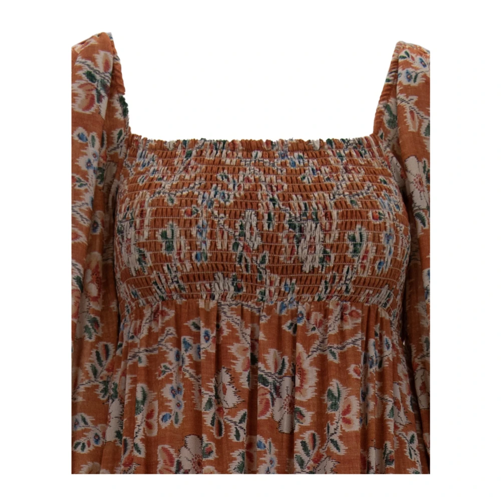 Aniye By Lange bloemenjurk met pofmouwen Multicolor Dames