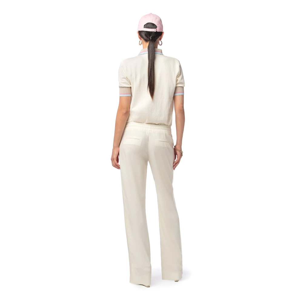 MVP wardrobe Wijde Wolle Broek met Koord Beige Dames
