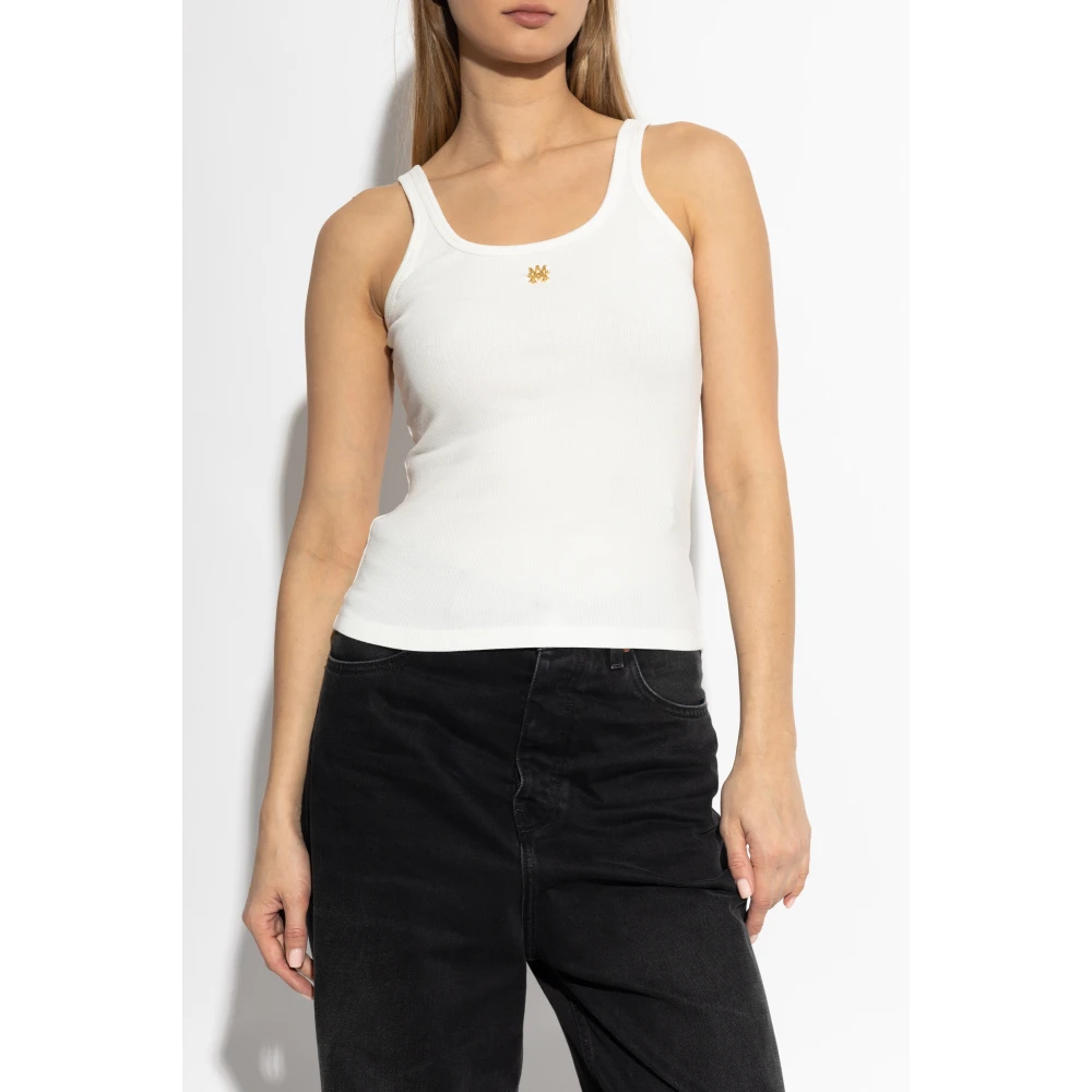 Amiri Geribbelde Top White Dames