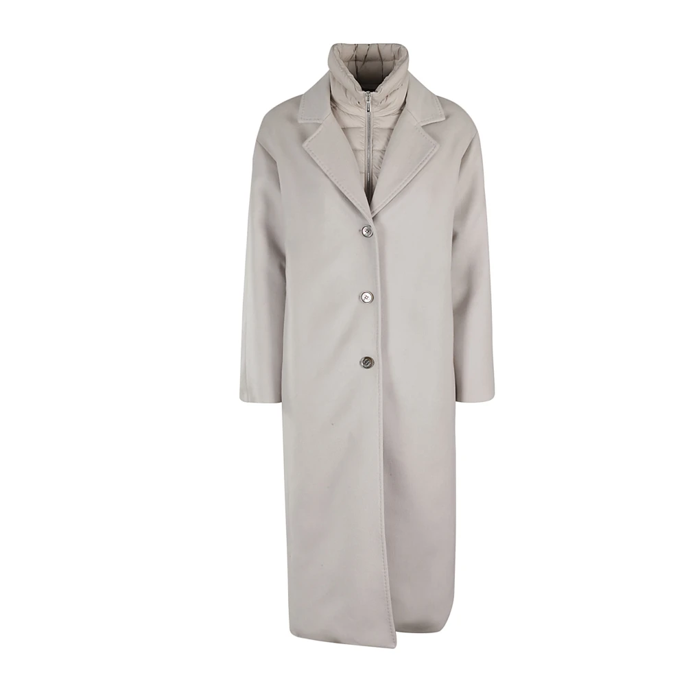 Moorer Stijlvolle Breanna Leren Jas Beige Dames