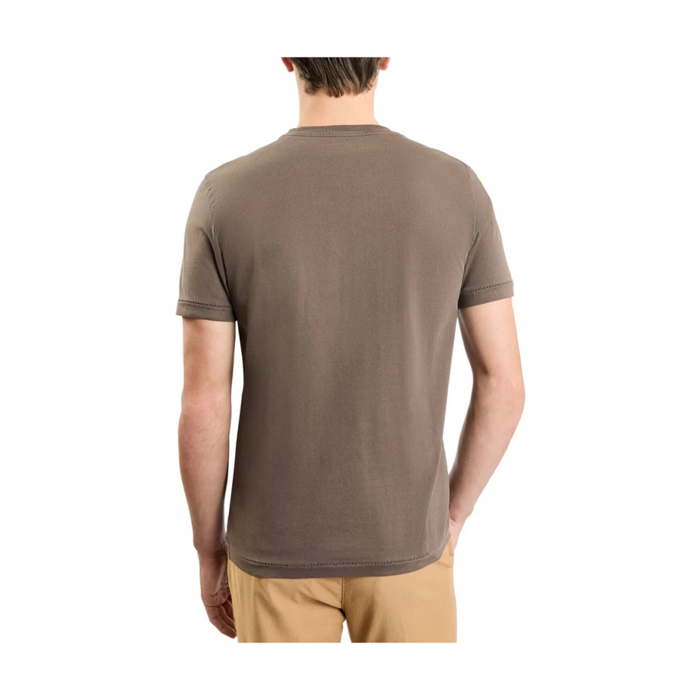 Fay Bruine Katoenen T-shirt met Zak Brown Heren