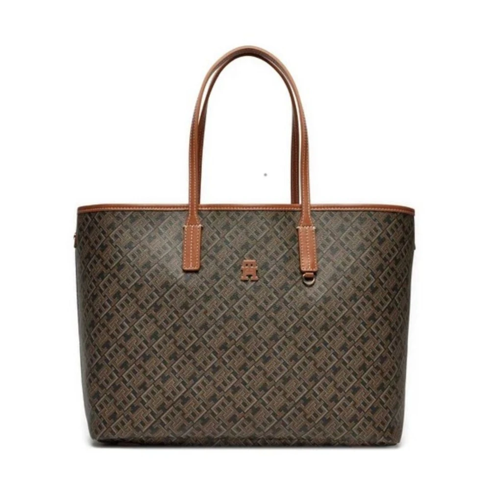 Tommy Hilfiger Leren Tote Tas voor Vrouwen Black Dames
