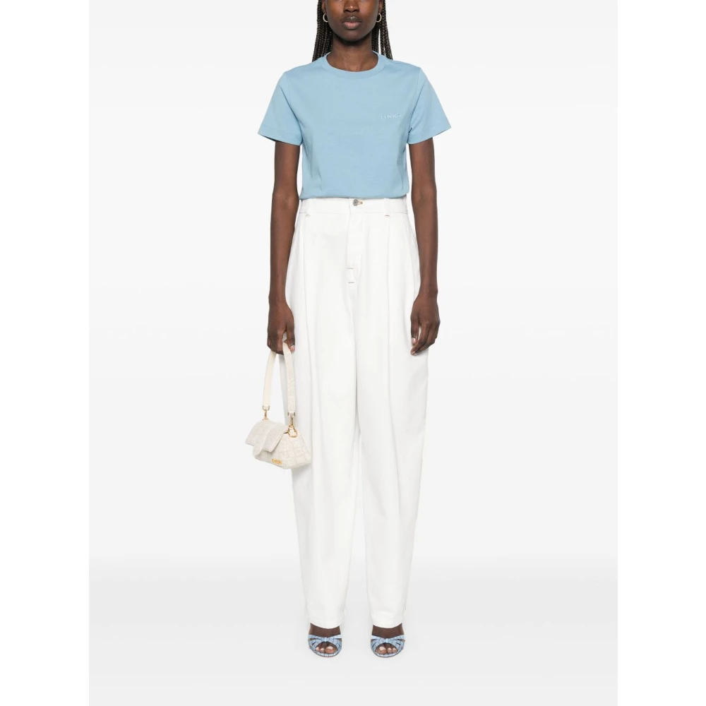 pinko Blauwe Crew Neck T-shirts en Polos Blue Dames