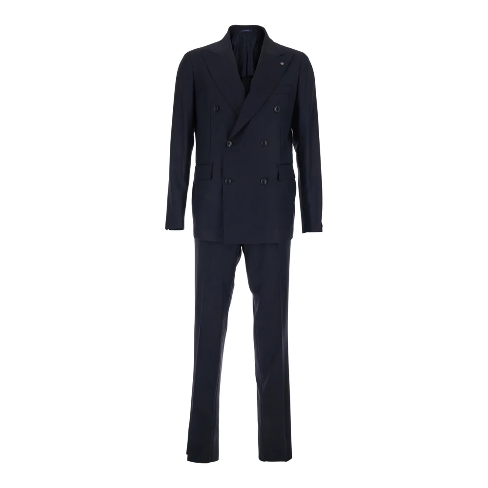 Tagliatore Men's Blue Double Breasted Suits, 2XL, Vesuvio Suit