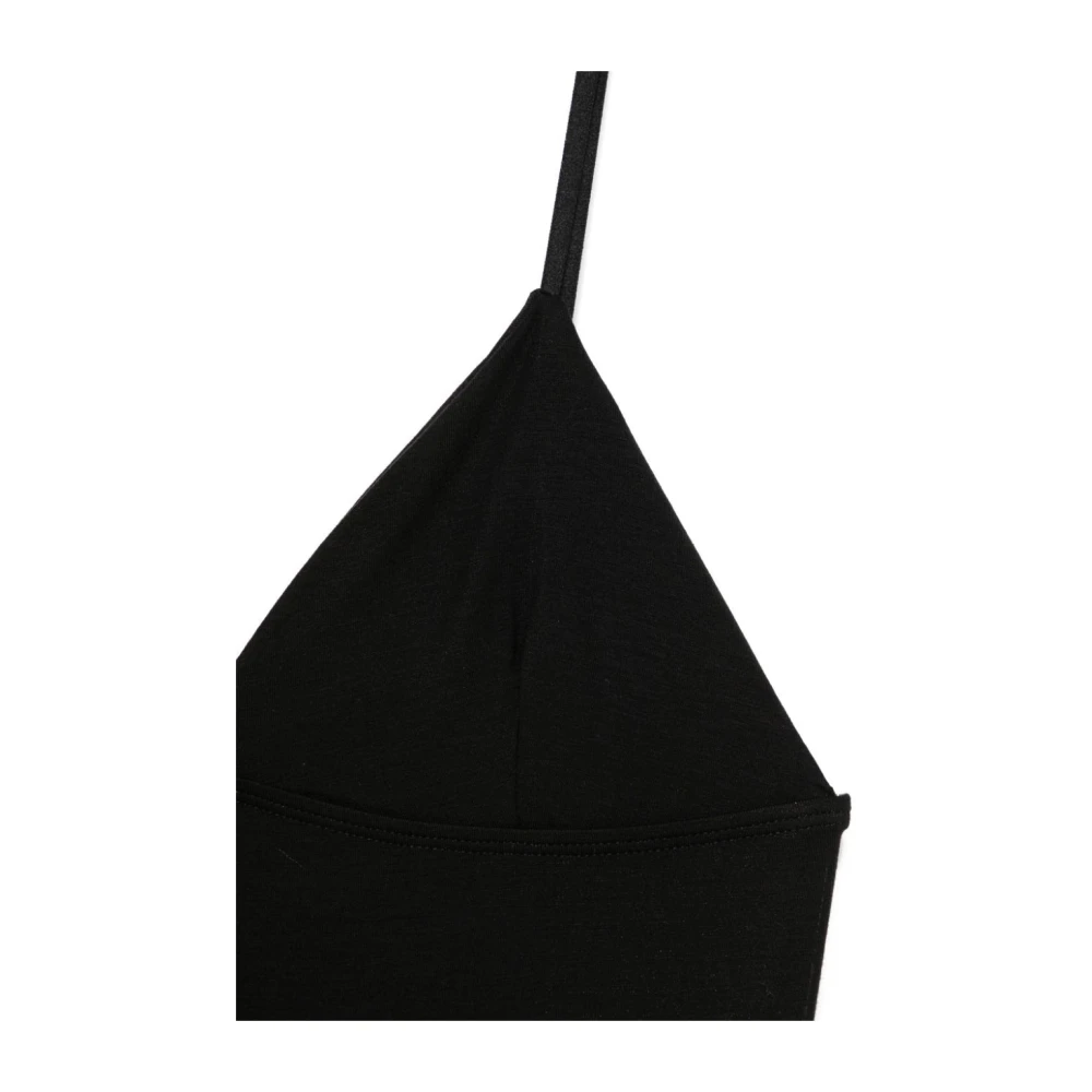 Baserange Minimalistische V-hals Bodysuit in Zwart Black Dames