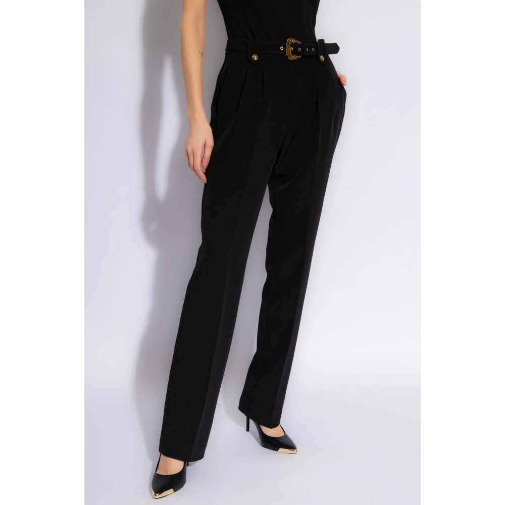 Versace Jeans Couture Broek met hoge taille Black Dames