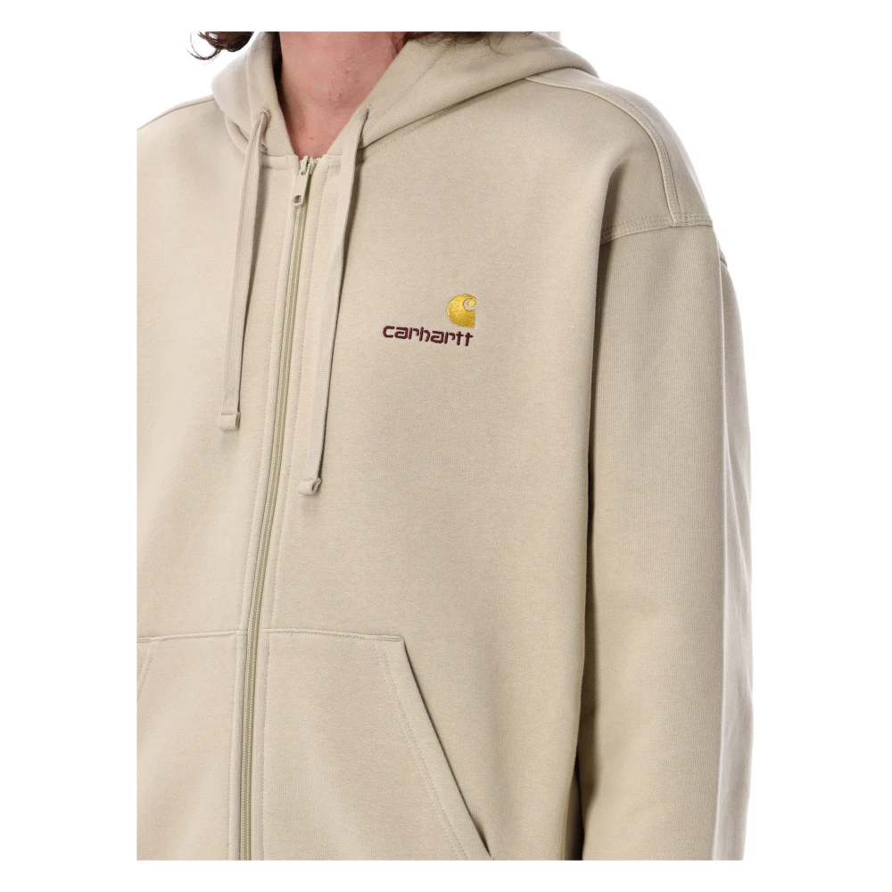 Carhartt WIP Scrip Full Zip Hoodie Brown Heren