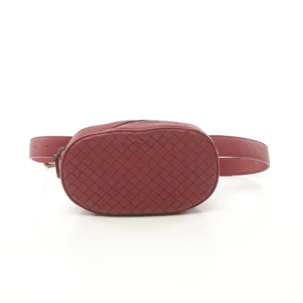 Bottega Veneta Vintage Pre-owned Leather crossbody-bags Red Dames