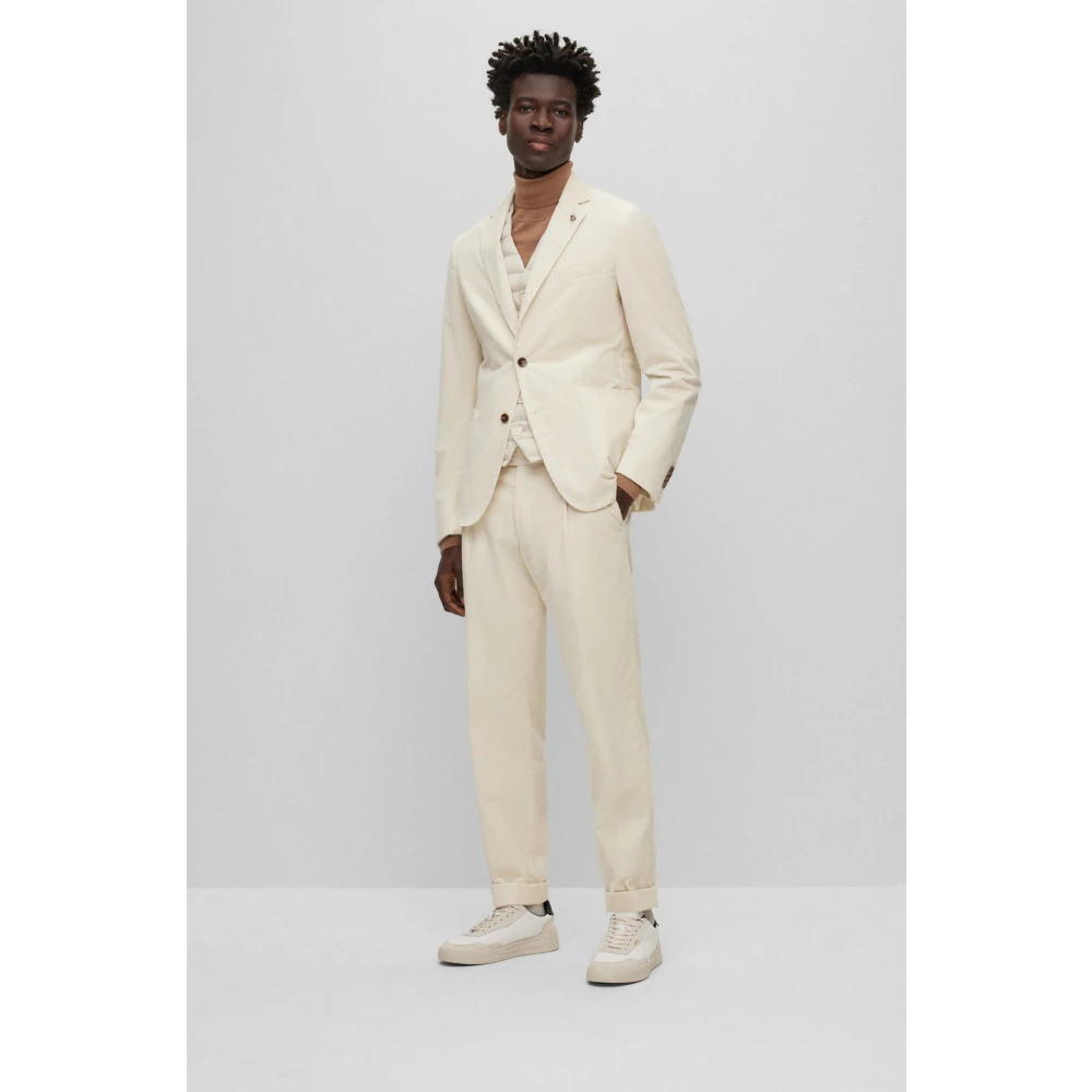 Hugo Boss Slim Fit Boss Jas met Micro Patroon en Merk Logo Speld White Heren