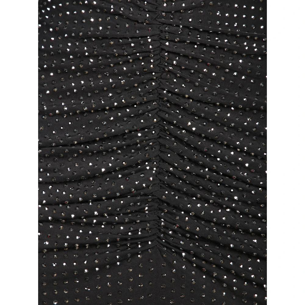 pinko Zwarte Jerseyjurk met Strass-details Black Dames
