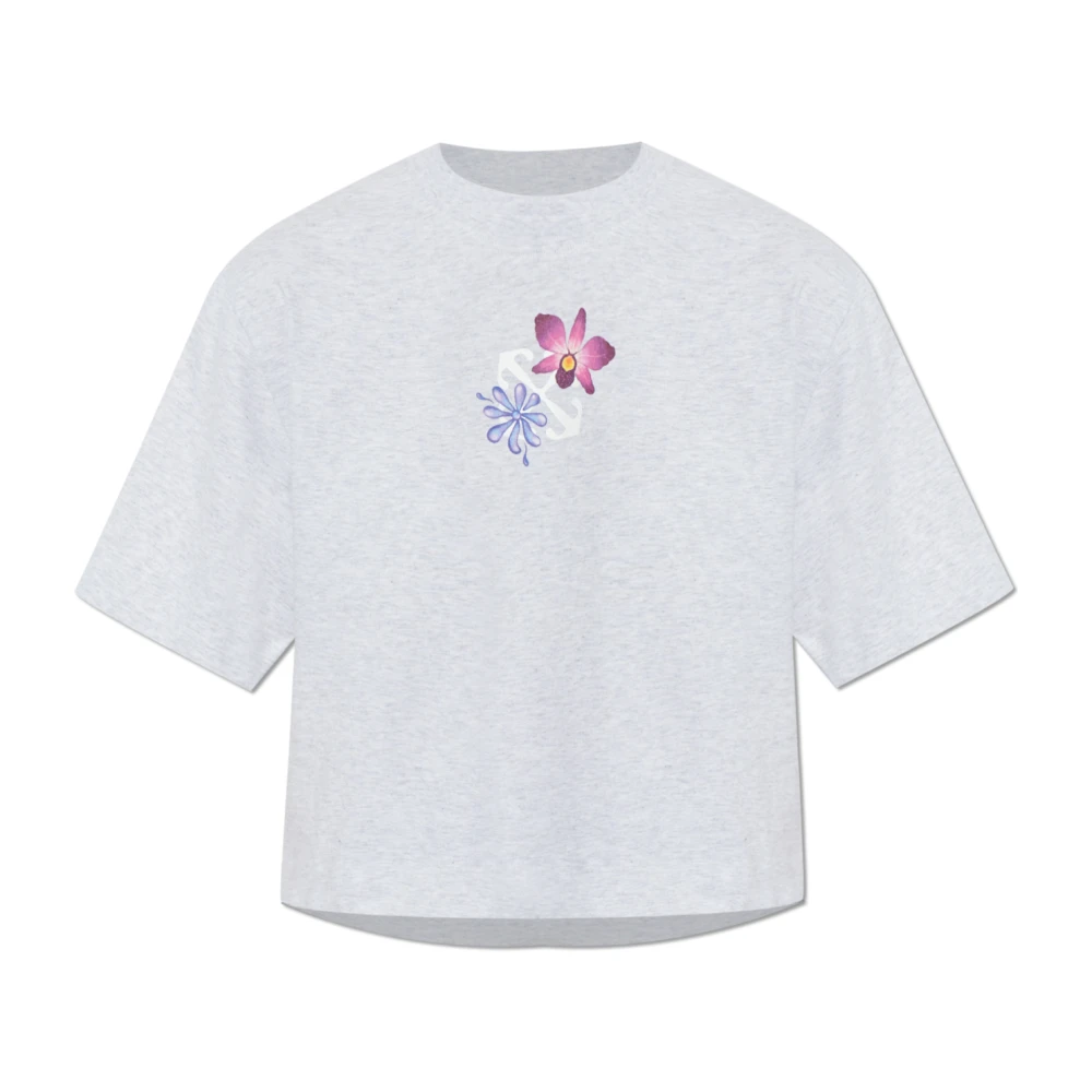 Off White Women's Gray Printed T-Shirt - T-Shirts - Xs - Tops