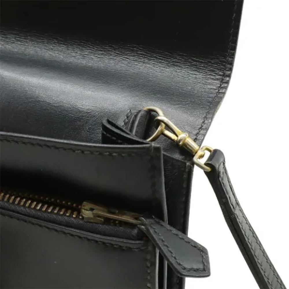 Hermès Vintage Pre-owned Leather clutches Black Dames