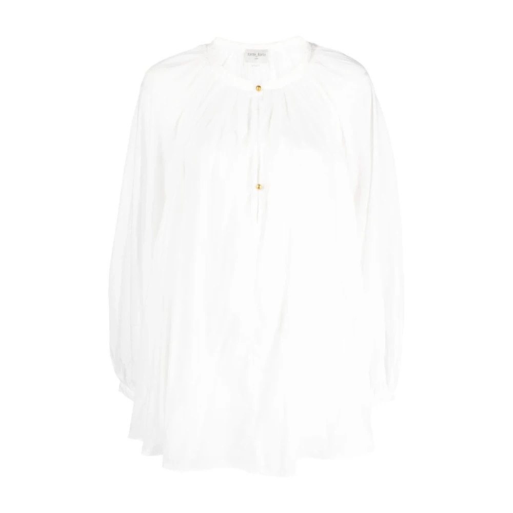 Forte Forte Women's White Bohemian Cotton Silk Long Sleeve