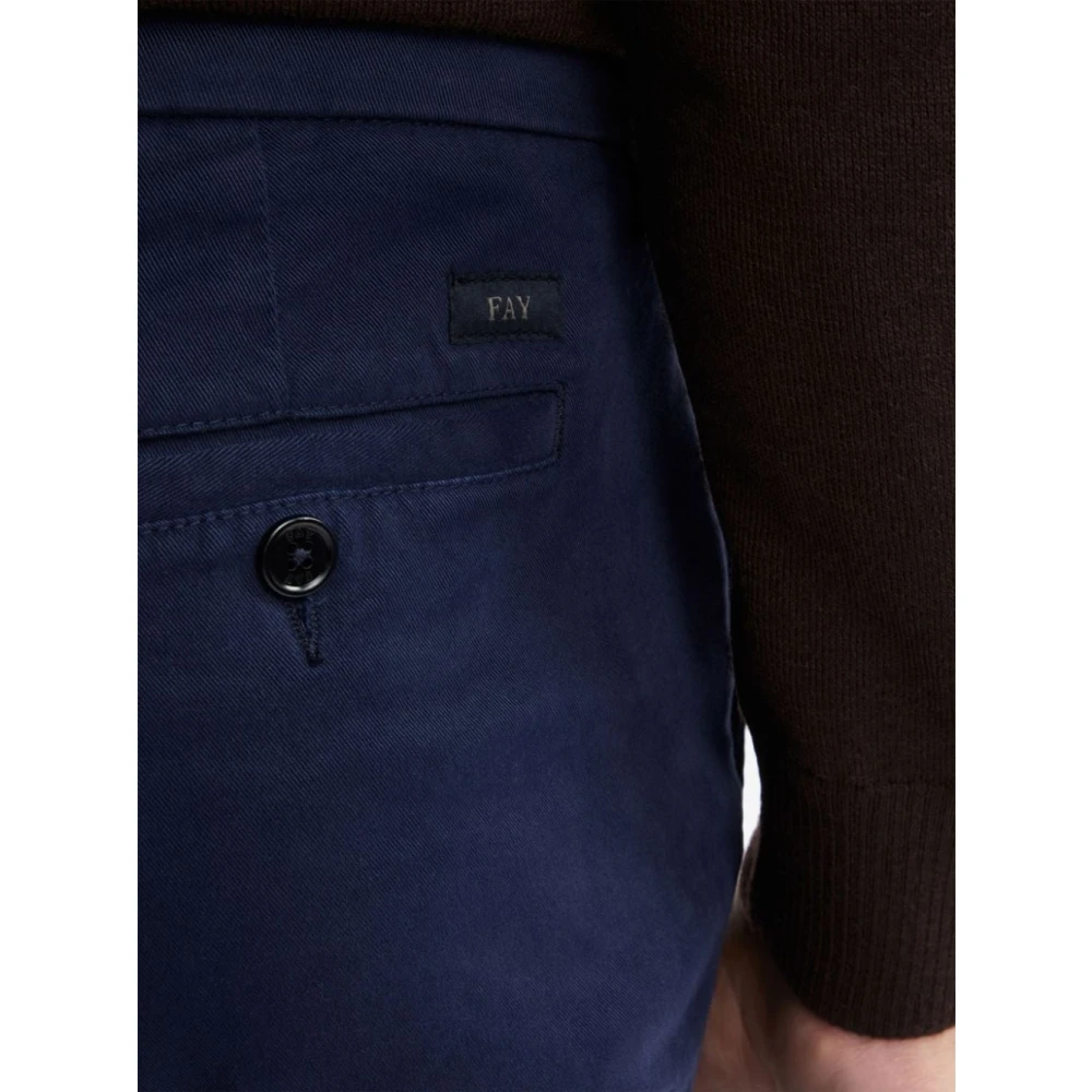 Fay Donkerblauwe Katoenen Straight Leg Jeans Blue Heren
