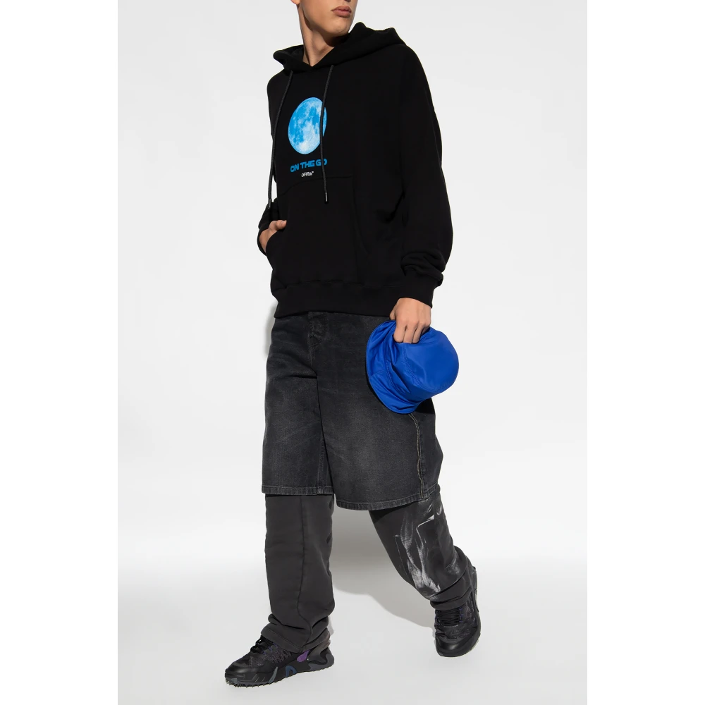 Off White Hoodie met logo Black Heren