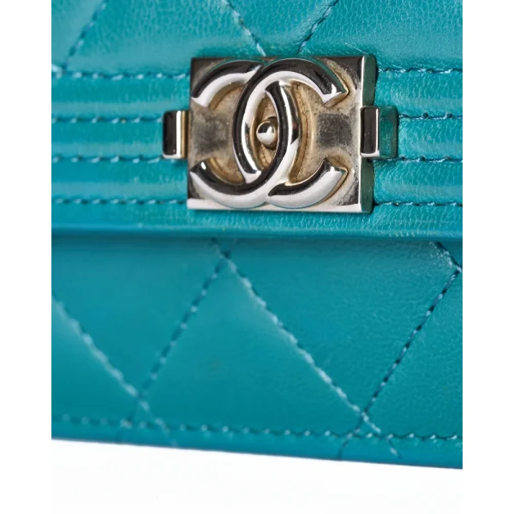 Chanel Vintage Pre-owned Leather chanel-bags Blue Dames