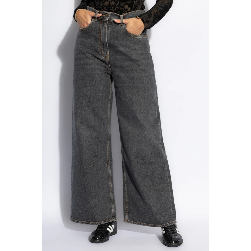 ETRO Straight Leg Jeans Gray Dames