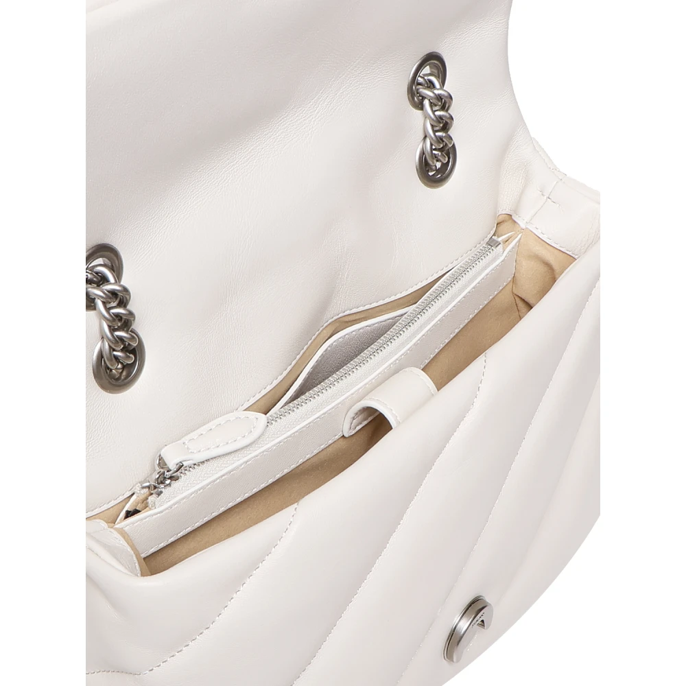 pinko Love Bag Puff in ivoor schapenleer White Dames