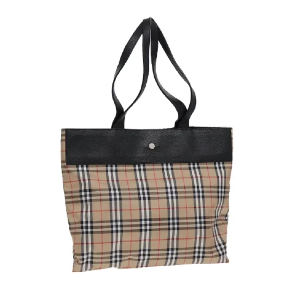 Burberry Vintage Pre-owned Leather handbags Beige Dames