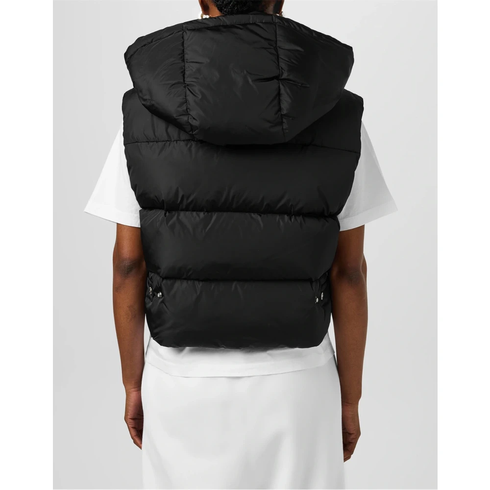 Dsquared2 Donsvest Jas Zwart Rits Logo Black Dames