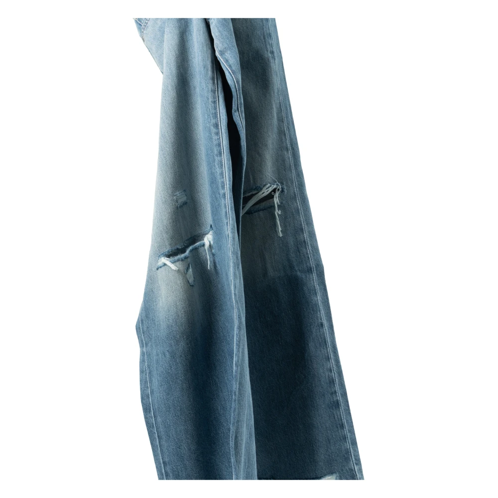 7 For All Mankind Distressed Wideleg Jeans Blue Dames