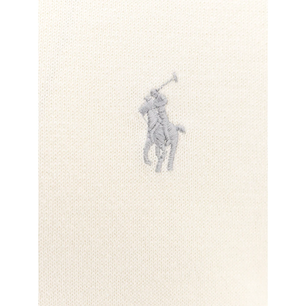 Polo Ralph Lauren Witte Gebreide Slim Fit Trui White Heren