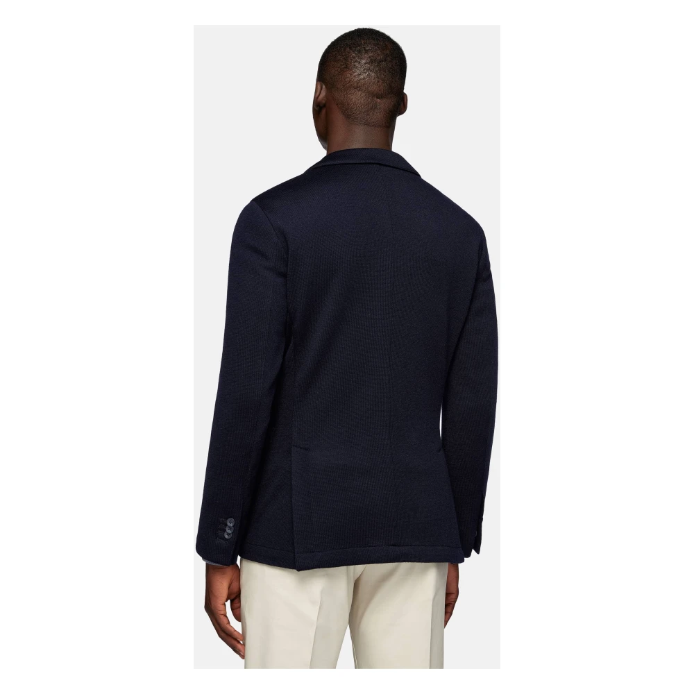 Boggi Milano Wollen Jersey Blazer Stijl Bari Blue Heren