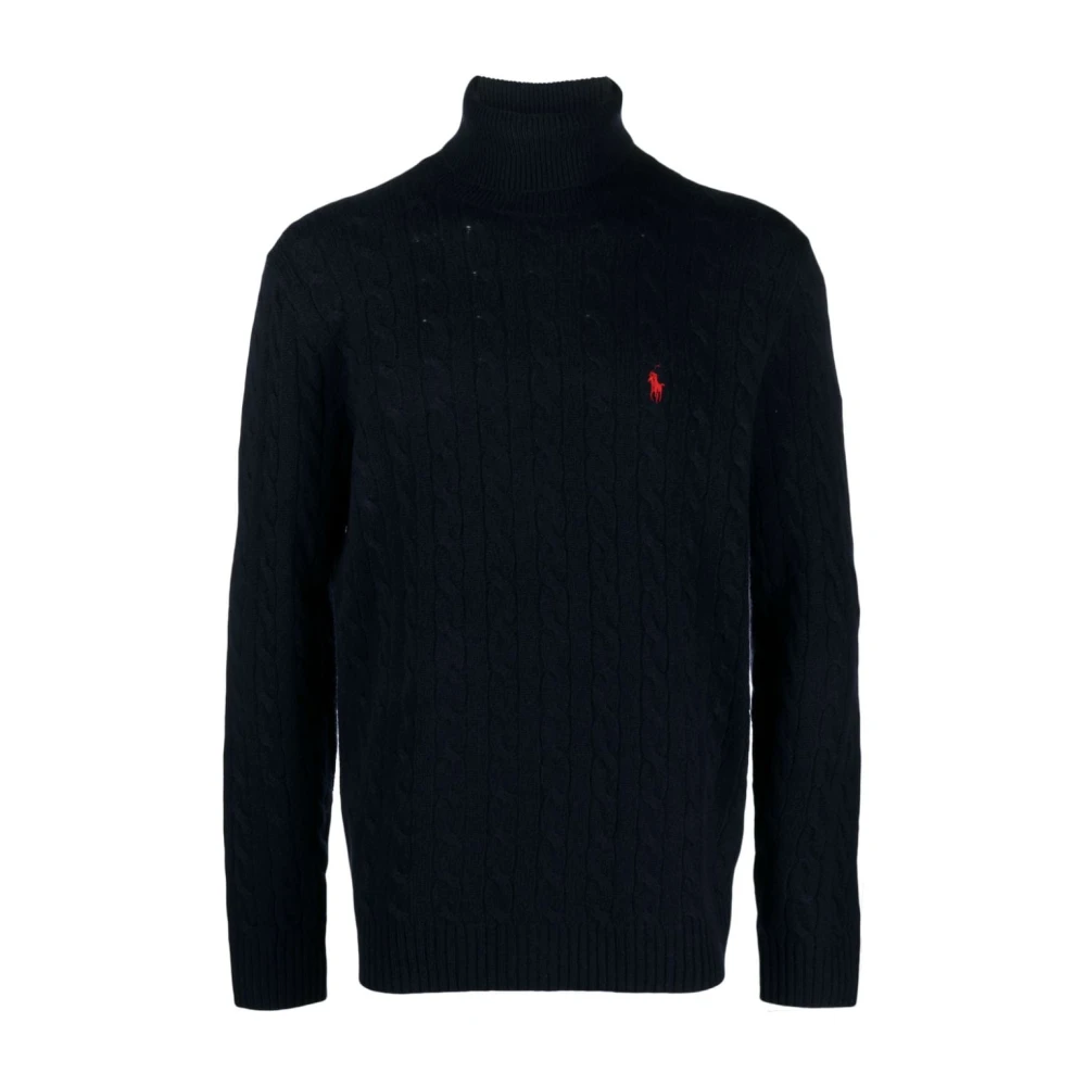 Polo Ralph Lauren Men's Blue High Neck Jumper Aw24 - Turtlenecks - 2XL - Knitwear