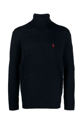 Blå hög hals tröja AW24