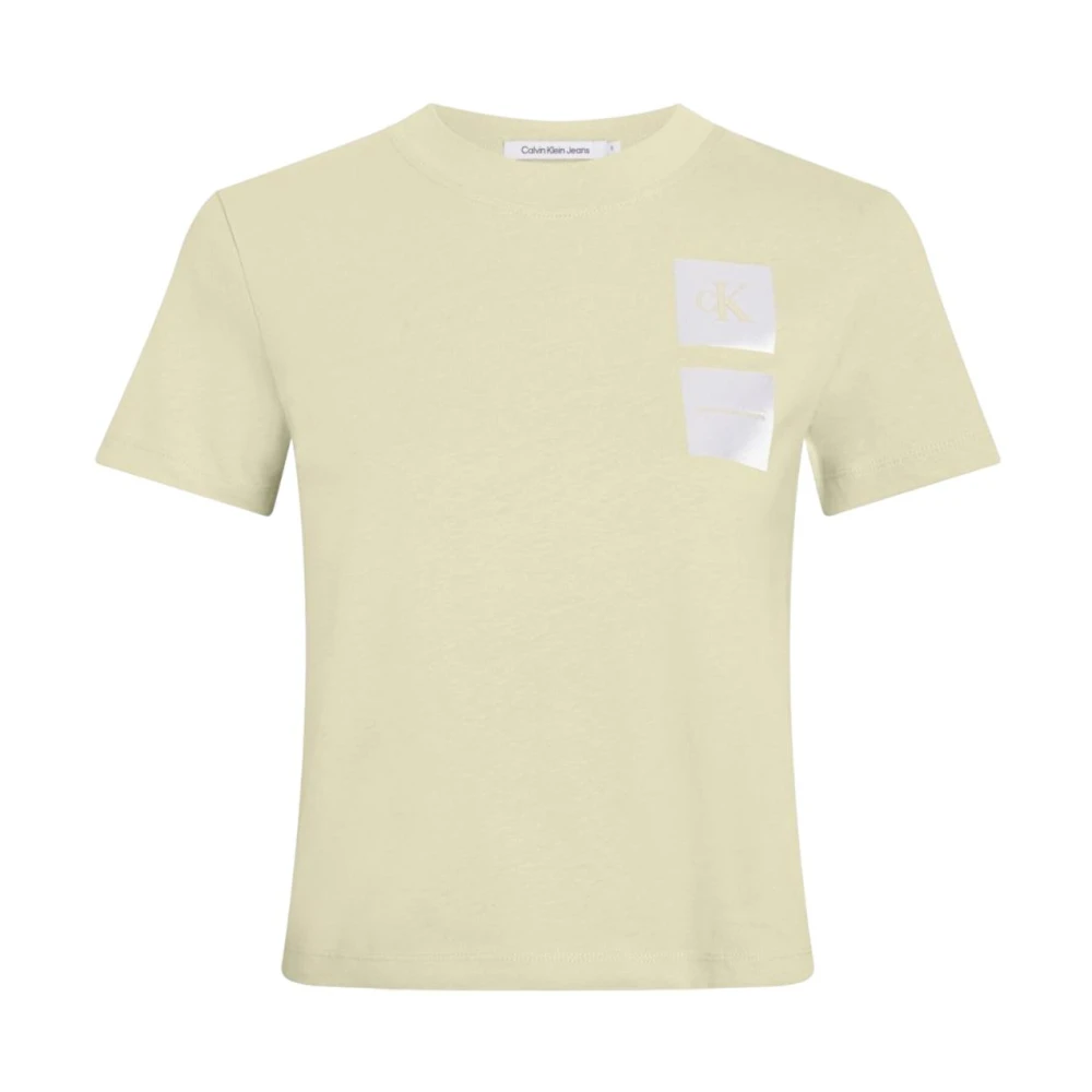 Calvin Klein Groene Satin Boxes T-shirt Green Dames