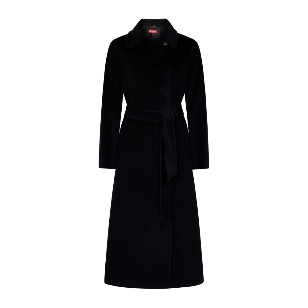 Max Mara Studio Zwarte bever wollen jas Black Dames