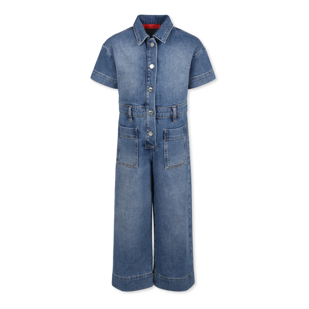 Max & Co Denim Jumpsuit med korta ärmar Blue, Flicka