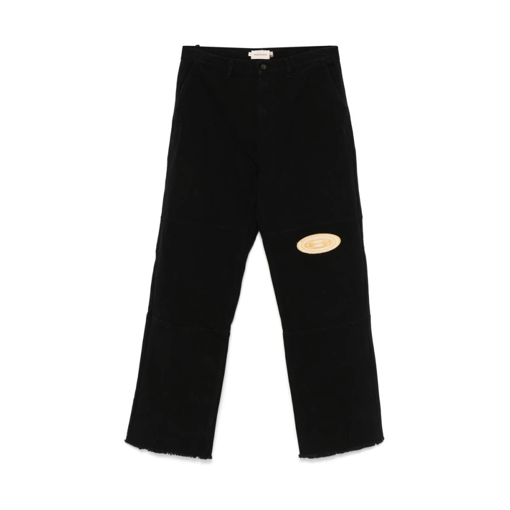 Honor The Gift Zwarte Katoenen Panel Logo Broek Black Heren
