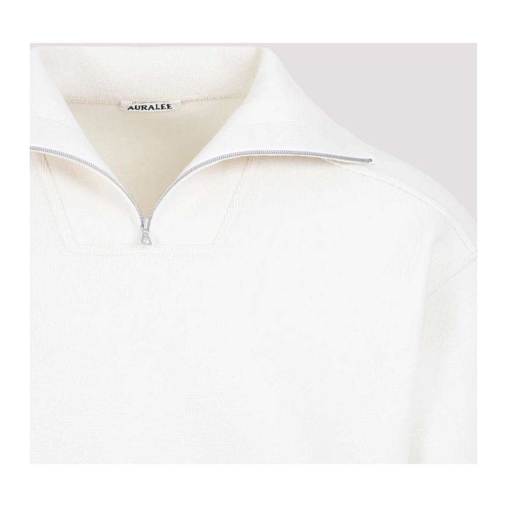 Auralee Zware Milano Ivoor Witte Pullover Beige Heren