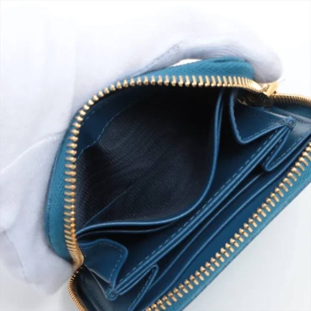 Prada Vintage Pre-owned Leather wallets Blue Dames