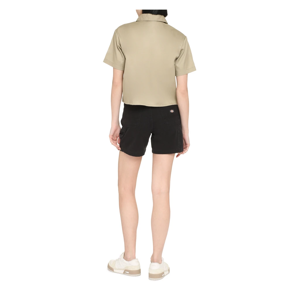 Dickies Katoenen overhemd met voorflapzakken Beige Dames