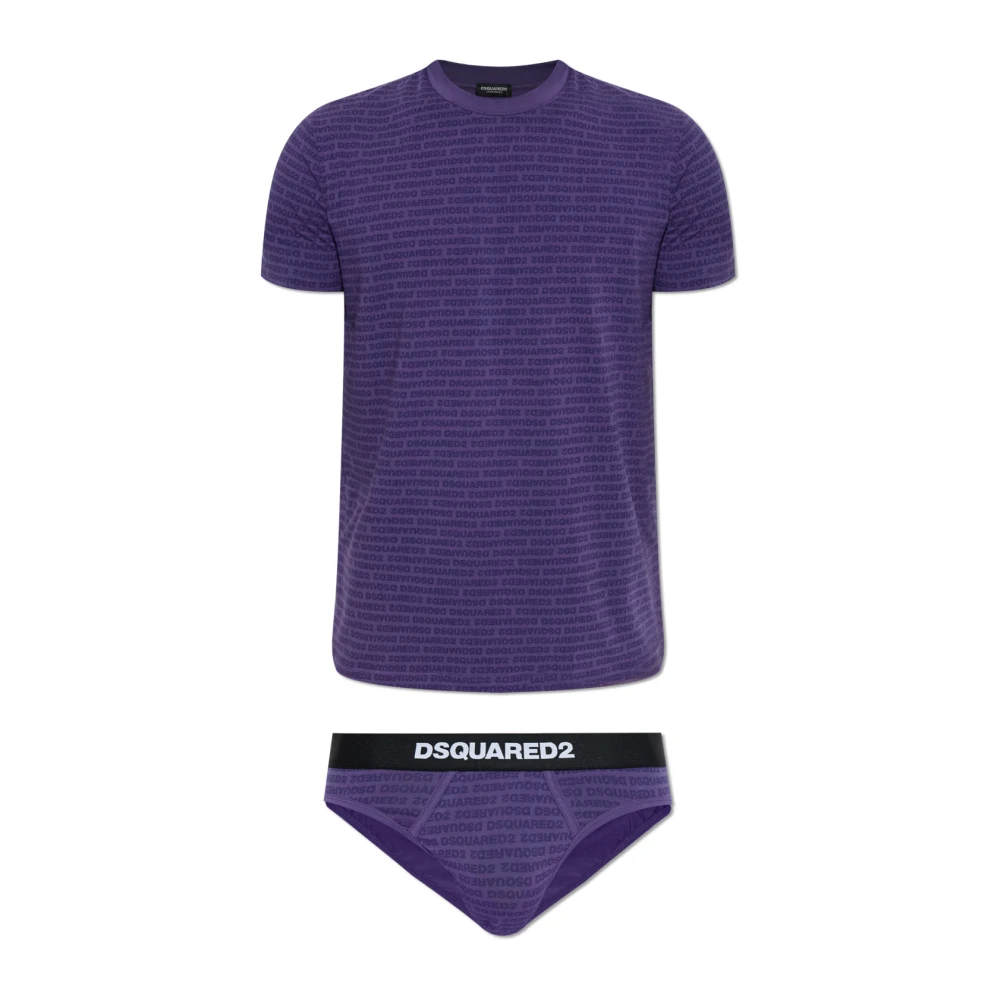 Dsquared2 Uomo Viola Set Dalla Collezione Intimo