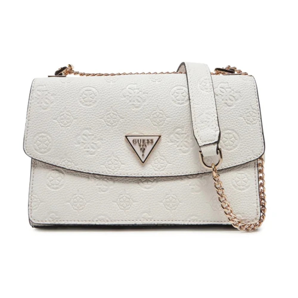 Guess Omkeerbare Witte Pioen Logo Tas White Dames