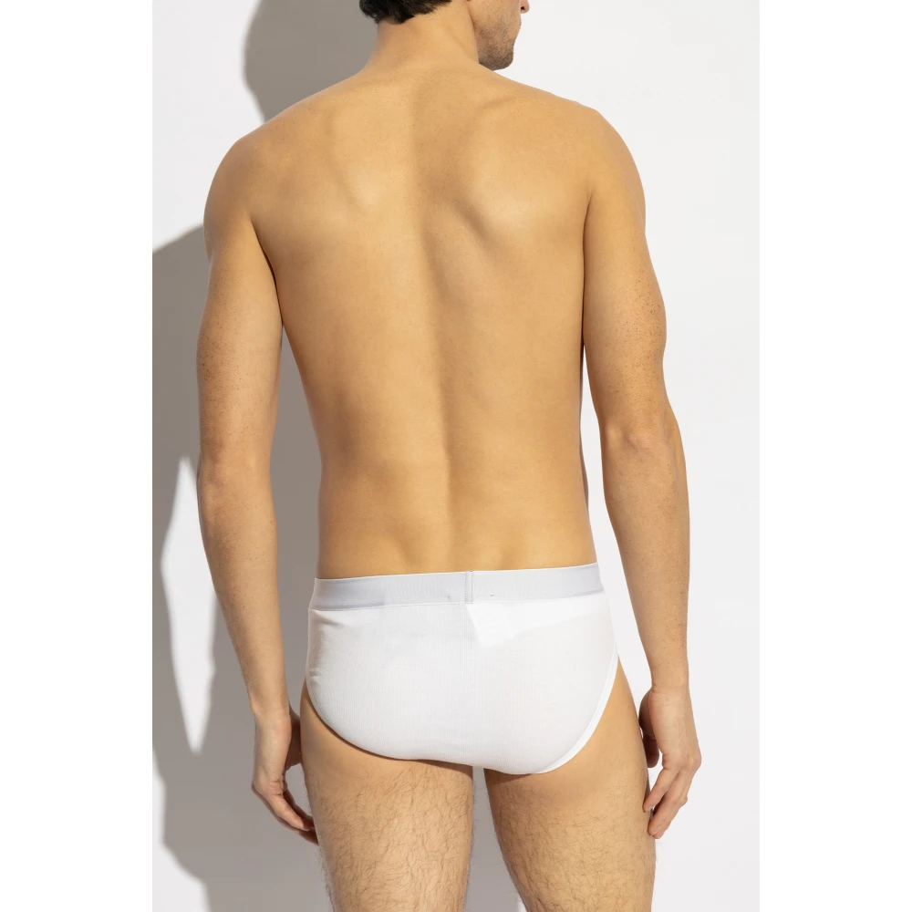 Versace Katoenen slips White Heren